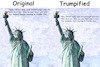 Cartoon: Read my lips carefully (small) by ArtyFicial tagged trump,statue,of,liberty