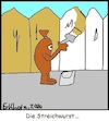 Cartoon: Die Streichwurst... (small) by Schwabbel tagged sinnbild,allegorie,streichwurst,farbe,streichen,zaun,sprache