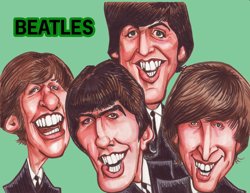 Cartoon: Beatles Caricature (medium) by Steve Nyman tagged beatles,caricature