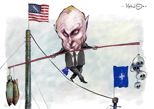 Cartoon: A Polonia (medium) by Mongo tagged putin,polonia,otan,ue,estados,unidos