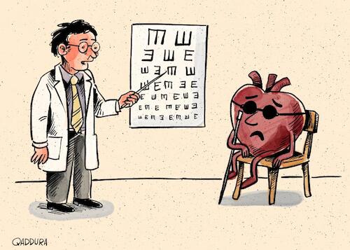 Cartoon: Love is Blind (medium) by Ahmad Qaddura tagged love