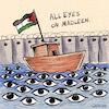 Cartoon: All eyes on Madleen (small) by Ahmad Qaddura tagged madleen