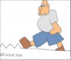 Cartoon: Ohne Worte (small) by Kritzelchaot tagged mann,zickzacklinie,ebenheit,plattfuss,übergewicht,schwerfälligkeit,schwergewicht