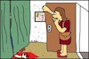 Cartoon: Gestörter Frieden... (small) by Honk1978 tagged mörder,vorhang,frau,mann,blut,mord,verbrechen,untat,splatter,horror,grauen,schock,angst,furcht,unbehagen,gesellschaft