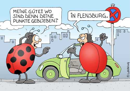 Cartoon: Dem Käfer seine Punkte (medium) by Rovey tagged marienkäfer,käfer,coccinellidae,insekten,autofahren,autofahrer,auto,vw,flensburg,punkte,verkehrsregister,punkteregister,sammeln,bußgeld,verkehrssünder,verkehrssünderkartei,stadtverkehr,verkehr,fahren,mobilität,fabelwesen,marienkäfer,käfer,coccinellidae,insekten,autofahren,autofahrer,auto,vw,flensburg,punkte,verkehrsregister,punkteregister,sammeln,bußgeld,verkehrssünder,verkehrssünderkartei,stadtverkehr,verkehr,fahren,mobilität,fabelwesen