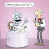 Cartoon: Roboter-Dinner (small) by Rovey tagged roboter,restaurant,gastronomie,lokal,bestellung,ki,ai,kellner,mahlzeit,essen,kabelsalat,recycling,maschine,künstliche,intelligenz,speisekarte,dinner