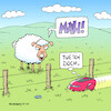 Cartoon: Sprach das Schaf zum Roboter... (small) by Rovey tagged wiese,weide,rasen,gras,schaf,tier,roboter,mähroboter,rasenmäher,automatik,ki,künstliche,intelligenz,kommunikation,missverständnis,digitalisierung,digital,landwirtschaft,landschaft,natur,grün,zaun,illustration,cartoon