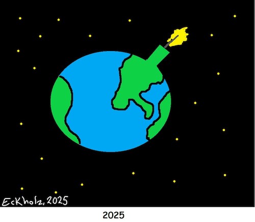 Cartoon: 2025 (medium) by Wutkritzler78 tagged countdown,welt,krieg,abgrund,gewalt,terror,vulkane,2025,2020er,ende,zeitbombe,ticken,pandemie,seuchen,gefahr,tod,sterben,elend,leid,folter,politik,katastrophen,apokalypse