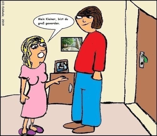 Cartoon: Der große Kleine... (medium) by Wutkritzler78 tagged groß,klein,sohn,mutter,mann,mutti,mutterliebe,kinder,familie