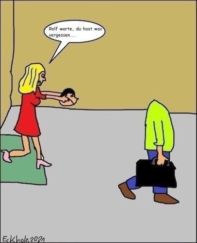 Cartoon: Rolf... (medium) by Moppel tagged rolf,kopflosigkeit,mann,frau,ehe,psychologie,nervosität