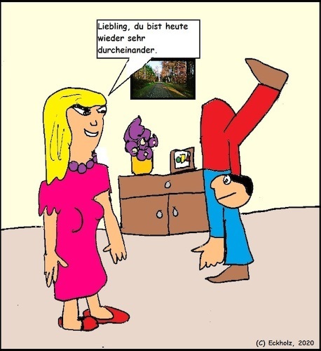 Cartoon: Durcheinander... (medium) by Stiftquäler78 tagged durcheiander,chaos,unordnung,mann,frau,ehe,gesundheit,psychologie,stress