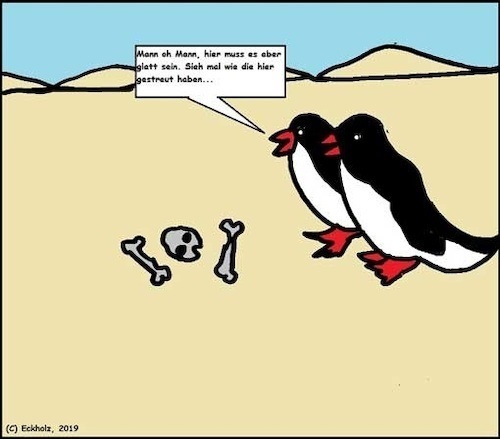 Cartoon: Glatt... (medium) by Stiftquäler78 tagged glatt,glatteis,wüste,pinguine