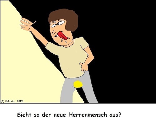 Cartoon: Neuer Herrenmensch (medium) by Kritzelhonk tagged nazi,herrenmensch,stupidismus,vollgepisst,angst,pogrome,ausschreitungen,deutschland,gesellschaft,neonazis,faschisten