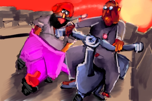 Cartoon: motor elites (medium) by Al-Mousawi79 tagged cartoon,old,issues,motor,elites