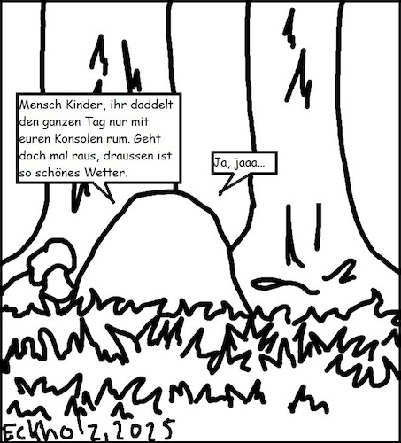 Cartoon: Jajaaa... (medium) by Sachsenbirne tagged ameisen,wald,jugend,jajaa,gesellschaft,natur,ameisenhaufen,insekten,konsolenspiele,videospiele