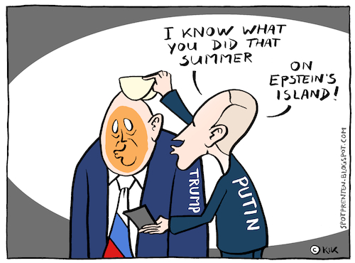 Cartoon: Putins bitch (medium) by Kik tagged putin,bitch,epstein,trump,usa,russia,abuse