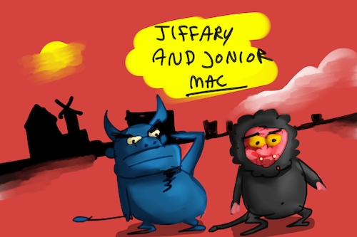 Cartoon: JIFRAY AND MAC JUNIOR (medium) by Mousawi tagged cartoon