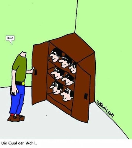 Cartoon: Die Qual der Wahl... (medium) by Mr Speck tagged sprichwort,allegorie,sinnbild