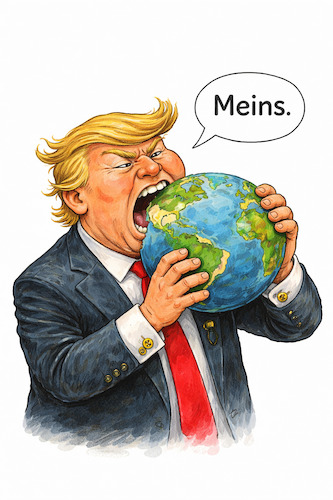 Cartoon: Meins (medium) by Dichtpraline tagged cartoon,trump,erde