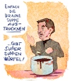 Cartoon: Suppenwürfel (small) by omoko tagged markus,söder,suppe,kochen,braun,suppenwürfel,rechtsextreme,rezepte,lecker,food,essen