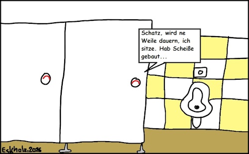 Cartoon: Ich sitze... (medium) by Kritzelspacko78 tagged sitzen,sitzung,anruf,toilette,klo