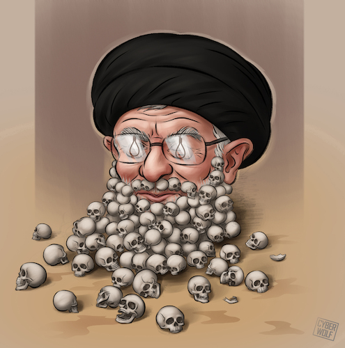 Cartoon: Beard of Power (medium) by Cyberwolf tagged iran,protests,ayatollah,khamenei,tyranny,dictatorship,theocracy