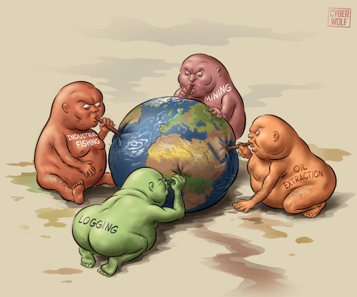 Cartoon: Parasites (medium) by Cyberwolf tagged parasites,enviromental,climate,ecological,destruction