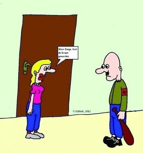 Cartoon: Braun... (medium) by Honk1978 tagged braun,nazi,fascho,mutter,sohn,familie,rechtsextremismus,gesellschaft