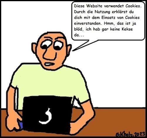 Cartoon: Cookies... (medium) by Pummel tagged cookies,programmierung,informatik,internet,it,mann,gesellschaft,ki,spähprogramme,laptop,pc