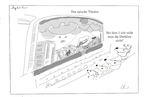 Cartoon: Bertolt Brecht (medium) by ChrisHolt tagged theater,dackelsicht