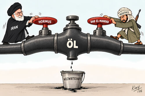 Cartoon: Öl wird knapp (medium) by Frank Kiwy tagged hormus,bab,el,mandeb,huthi,iran,ölpreis,weltwirtschaft,energieversorgung,hormus,bab,el,mandeb,huthi,iran,ölpreis,weltwirtschaft,energieversorgung