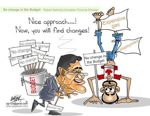 Cartoon: Canadian budget by flaherty (medium) by sagar kumar tagged flaherty,on,canadian,budget
