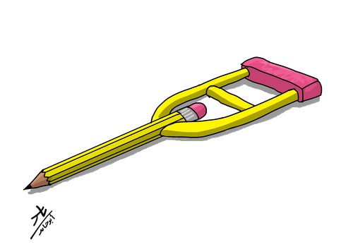 Cartoon: crutches (medium) by yaserabohamed tagged crutches,pencil
