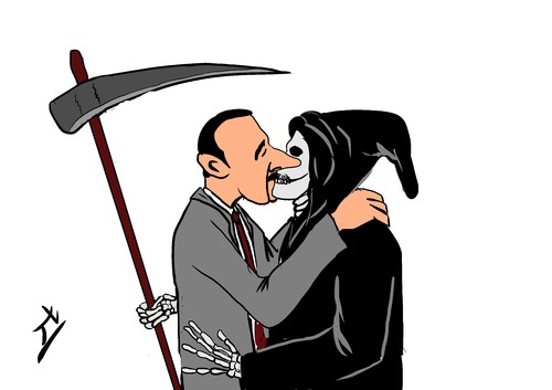 Cartoon: endless love (medium) by yaserabohamed tagged bashar,al,assad