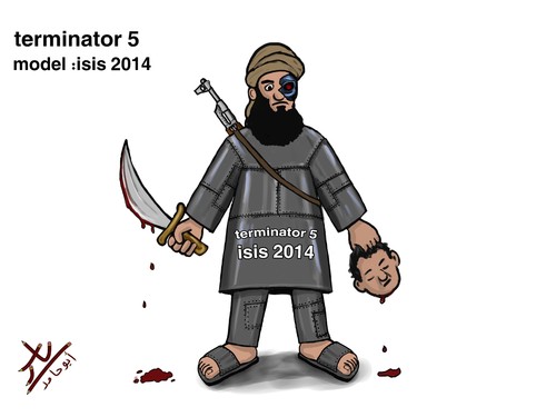 Cartoon: terminator 5 (medium) by yaserabohamed tagged terminator,isis,2014