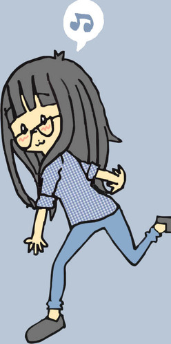 Cartoon: Walking Happy (medium) by Cartoonist Yellowgirl tagged cintya