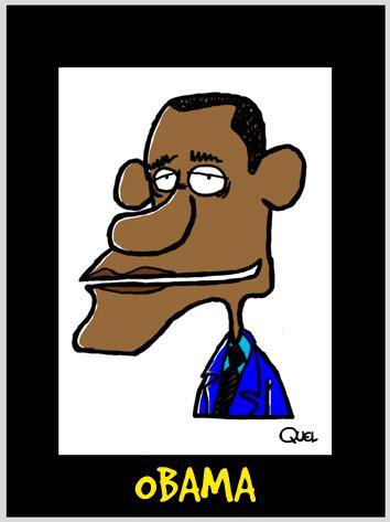 Cartoon: Obama Caricature (medium) by QUEL tagged obama,caricature