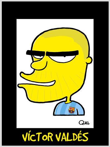 Cartoon: VICTOR VALDES CARICATURE (medium) by QUEL tagged victor,valdes,caricature