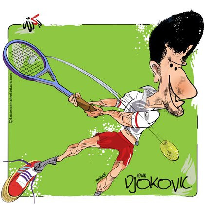 Cartoon: Novak Djokovic (medium) by Lacosteenz tagged djokovic