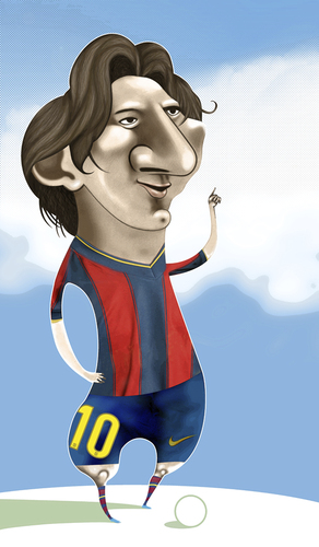 Cartoon: Leonel Messi version (medium) by pincho tagged leo,messi,leonel,futbol,barcelona,argentina,seleccion,crack,gol