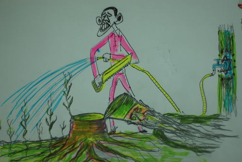 Cartoon: obama-osama (medium) by MSB tagged osama,obama,terörizm,laden,bin