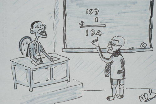 Cartoon: obama abbas (medium) by MSB tagged obama,abbas