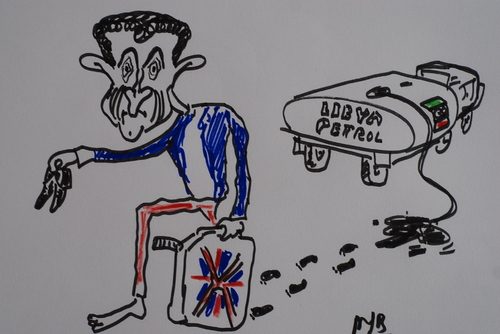 Cartoon: sarkozy libyada (medium) by MSB tagged libya