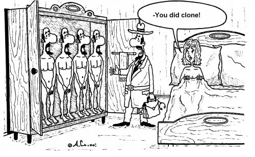 Cartoon: Clones (medium) by Aleksandr Salamatin tagged clones,cloning,genetics