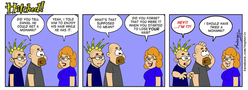 Cartoon: Mohawk (medium) by Gopher-It Comics tagged gopherit,ambrose,hitched,married,couples,kids,mohawk