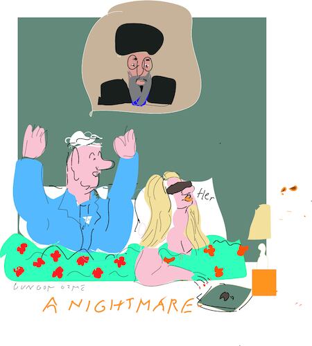 Cartoon: A nightmare (medium) by gungor tagged he,is,neightmare,he,is,neightmare