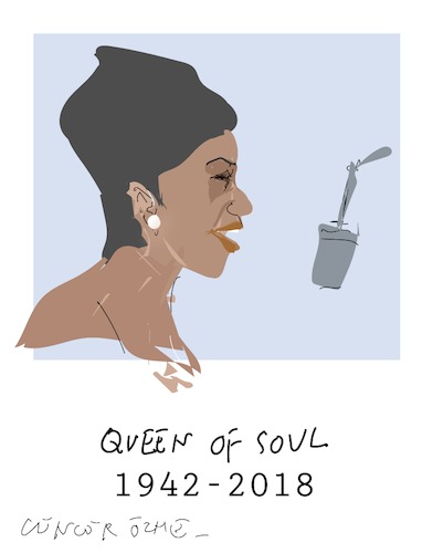 Cartoon: Aretha Franklin (medium) by gungor tagged usa