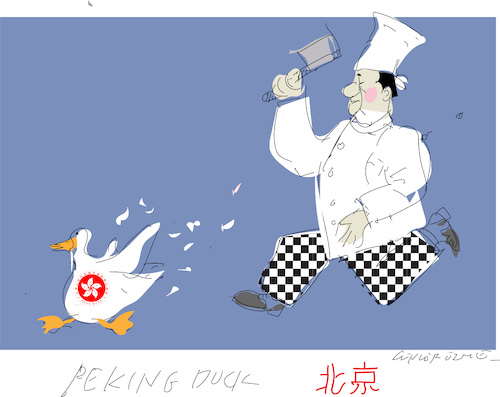 Cartoon: Beijing Duck (medium) by gungor tagged hong,kong,hong,kong