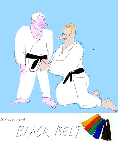 Cartoon: Black belt (medium) by gungor tagged black,belt,ceremony,black,belt,ceremony