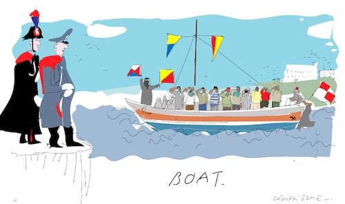 Cartoon: Boat People (medium) by gungor tagged italy